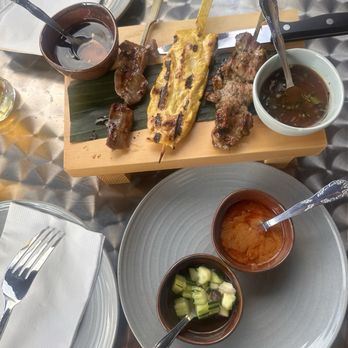The Second Owl - Skewers with assorted sauces - Thai Near Me - Long Beach, California The Second Owl - Skewers with assorted sauces - Thai Near Me - Long Beach, California