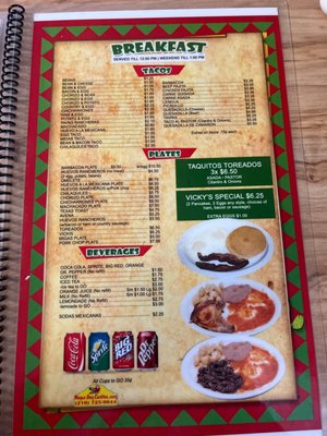 Menu photo 1 Vicky's Mexican Restaurant San Antonio, TX Menu photo 1 Vicky's Mexican Restaurant San Antonio, TX