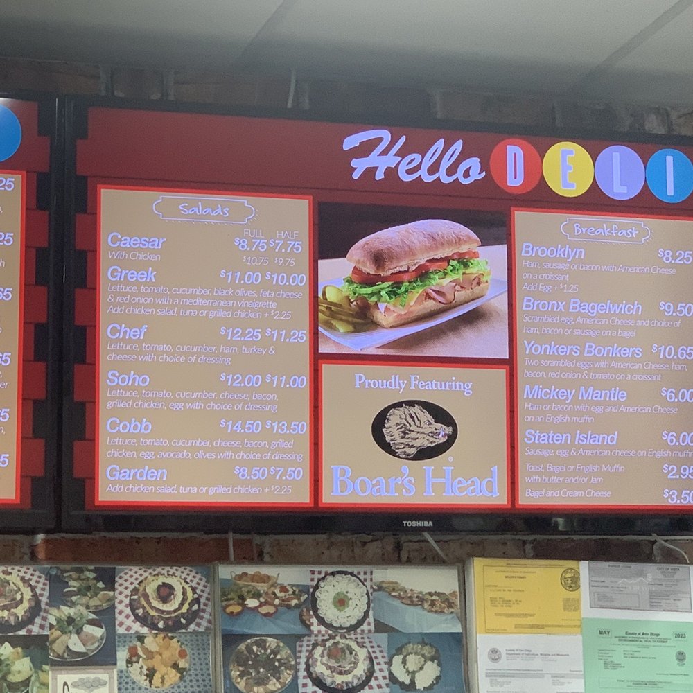 Hello Deli - updated menu July 2022 - Delis Near Me - Vista, California