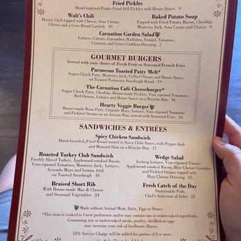 Carnation Cafe - Allergy-friendly menus available upon request for burgers, entrées, and starters - American Near Me - Anaheim, California
