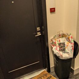 This garbage has been there since last Friday (3 days)!!! People don't care about your trash policy. This garbage has been there since last Friday (3 days)!!! People don't care about your trash policy.
