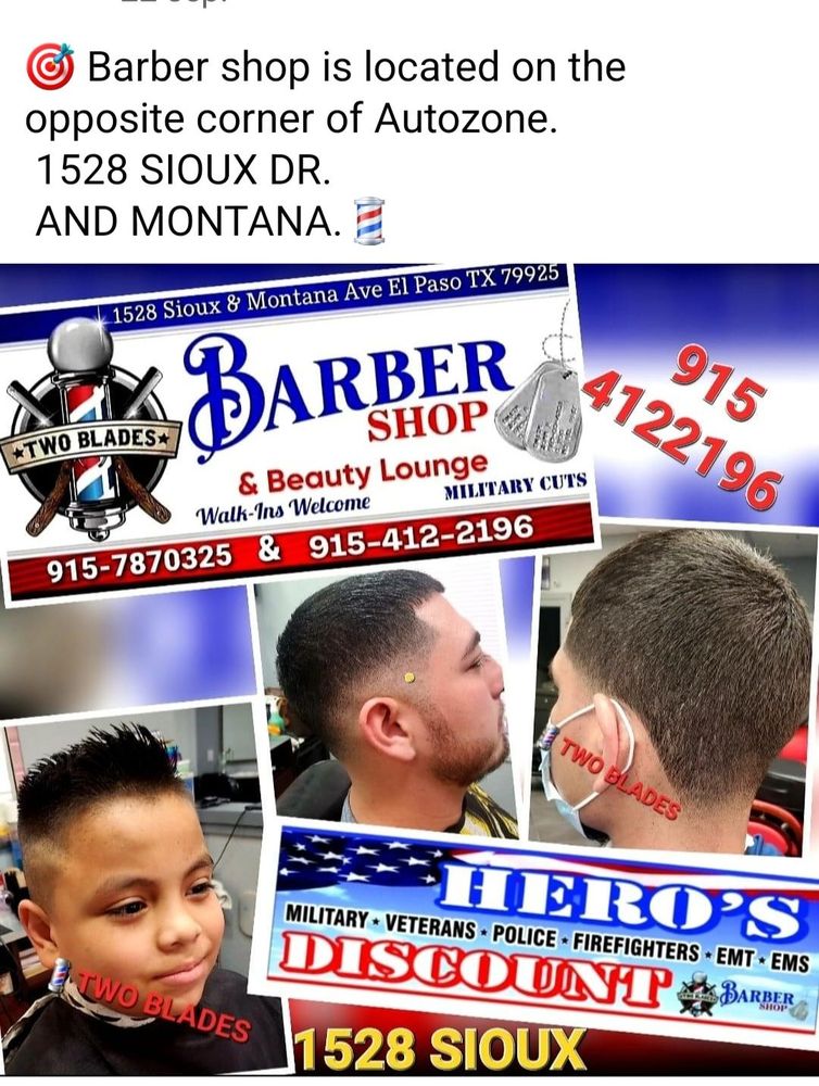 TWO BLADES AND BEAUTY LOUNGE Request an Appointment 69