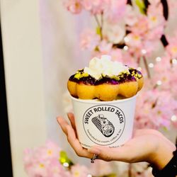 Sweet Rolled Tacos - Mochi donut on rolling ice cream