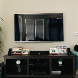 Sharp 65 inch TV, wall mount by Wright AV, with mount supplied by Wright AV Sharp 65 inch TV, wall mount by Wright AV, with mount supplied by Wright AV