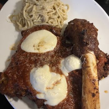 Tre Vele - Veal parmigiana - the best thing on the menu! With a side of Cacio e Pepe. - Italian Near Me - Sandy Springs, Georgia Tre Vele - Veal parmigiana - the best thing on the menu! With a side of Cacio e Pepe. - Italian Near Me - Sandy Springs, Georgia