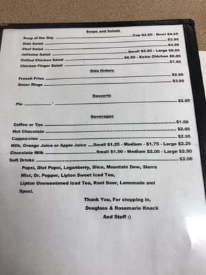 Menu photo 4 Knack's Parkview Cafe Niagara Falls, NY