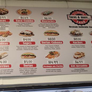 J's Snack Land Tacos - The menu is on the wall - Tacos Near Me - Smyrna, Georgia J's Snack Land Tacos - The menu is on the wall - Tacos Near Me - Smyrna, Georgia