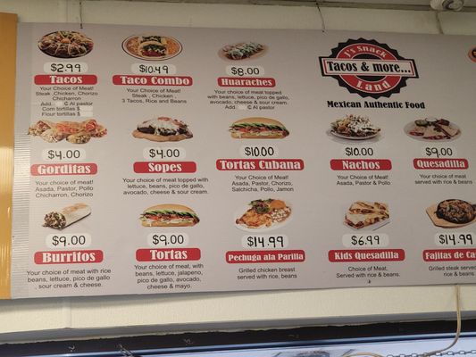 Menu photo 1 J's Snack Land Tacos Smyrna, GA Menu photo 1 J's Snack Land Tacos Smyrna, GA