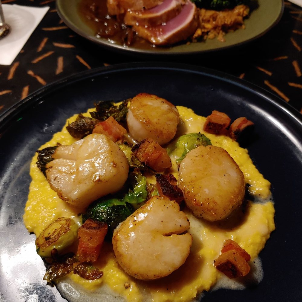 Amsterdam Cafe - Seared scallops and sesame seared tuna - New American Near Me - Auburn, Alabama Amsterdam Cafe - Seared scallops and sesame seared tuna - New American Near Me - Auburn, Alabama