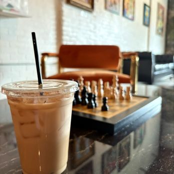 Sneaks Coffee  Lounge - Chai latte with oatmilk - Speakeasies Near Me - Houston, Texas