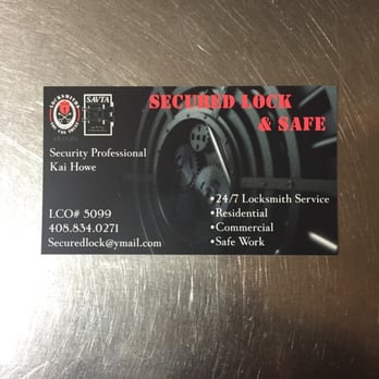Secured Lock & Safe - Business card and info - Keys & Locksmiths Near Me - San Jose, California