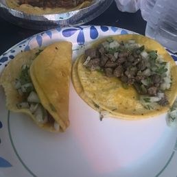 Tacos carne asada and Al pastor Tacos carne asada and Al pastor