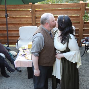 Verse & Vine - My wife & I enjoying her birthday celebration on the private patio! - Bookstores Near Me - Poulsbo, Washington Verse & Vine - My wife & I enjoying her birthday celebration on the private patio! - Bookstores Near Me - Poulsbo, Washington