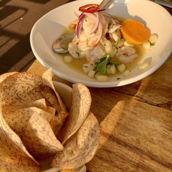 Limón - Shrimp ceviche. Taro fries are ordered separate - Peruvian Near Me - Walnut Creek, California Limón - Shrimp ceviche. Taro fries are ordered separate - Peruvian Near Me - Walnut Creek, California