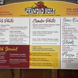 Clark's Crawdad Hole - Menu