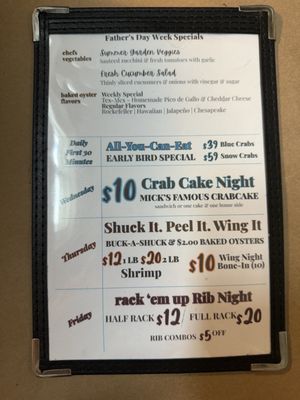 Menu photo 1 Mick's Pub & Crabs Elkton, MD Menu photo 1 Mick's Pub & Crabs Elkton, MD