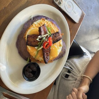 Wake ‘n Bacon - Ube Flap Jack Stack - Breakfast & Brunch Near Me - Chicago, Illinois Wake ‘n Bacon - Ube Flap Jack Stack - Breakfast & Brunch Near Me - Chicago, Illinois