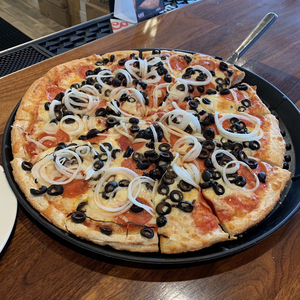 Zorba's Pizza & Pub - Large Cheese Pizza with 3 Toppings - Pubs Near Me - North Providence, Rhode Island