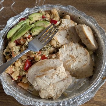 The Bike Stop Cafe - Quinoa Salad with chicken - Pizza Near Me - Narragansett, Rhode Island The Bike Stop Cafe - Quinoa Salad with chicken - Pizza Near Me - Narragansett, Rhode Island