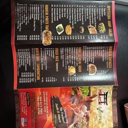 Menu as of March 2025