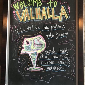 Valhalla Pub and Eatery - The chalk drawing my husband thought was so funny. - Pubs Near Me - Charlotte, North Carolina Valhalla Pub and Eatery - The chalk drawing my husband thought was so funny. - Pubs Near Me - Charlotte, North Carolina