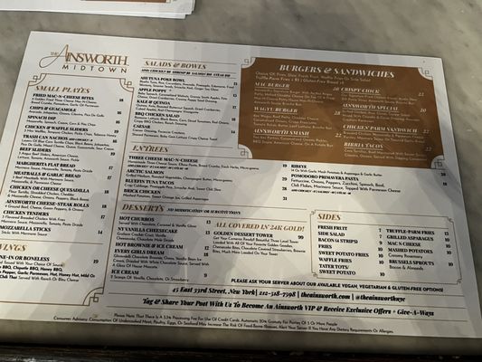 Menu photo 8 The Ainsworth - Midtown New York, NY Menu photo 8 The Ainsworth - Midtown New York, NY