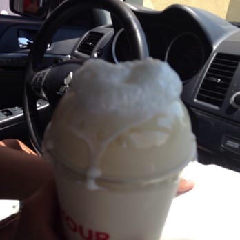 Jack in the Box - My vanilla milk shake with melted whip cream on top. So messy and sticky. - Fast Food Near Me - Lost Hills, California