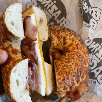 Blazing Bagels - Beacon, Egg & Cheese on an Asiago beagle - Bagels Near Me - Issaquah, Washington Blazing Bagels - Beacon, Egg & Cheese on an Asiago beagle - Bagels Near Me - Issaquah, Washington