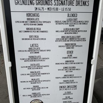 Grinding Grounds - Menu as of 3/14/2021 - Coffee & Tea Near Me Grinding Grounds - Menu as of 3/14/2021 - Coffee & Tea Near Me