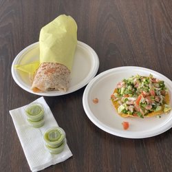 Taqueria Santa Cruz - Shrimp Ceviche Carne asada burrito