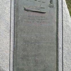 John C. Waldron Memorial Bridge - The plaque that explains the hero after whom the bridge is named