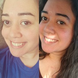 Benefit Cosmetics BrowBar - Thank you Val! (L) my brows after I visited Val (R) my brows before. She recommends a visit every 3-4 wks to keep shape.