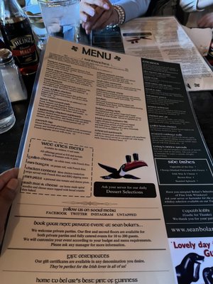 Menu photo 1 Sean Bolan’s  Bel Air, MD