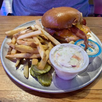 Coach's Pub & Eatery - Bacon Cheddar Chicken Sandwich w/ French Fries and Coleslaw - American Near Me - Inverness, Florida Coach's Pub & Eatery - Bacon Cheddar Chicken Sandwich w/ French Fries and Coleslaw - American Near Me - Inverness, Florida