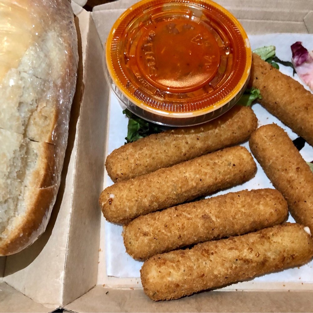 Margherita's - Housemade Mozzarella Sticks with a side of bread - Pizza Near Me - Hoboken, New Jersey