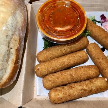 Margherita's - Housemade Mozzarella Sticks with a side of bread - Pizza Near Me - Hoboken, New Jersey