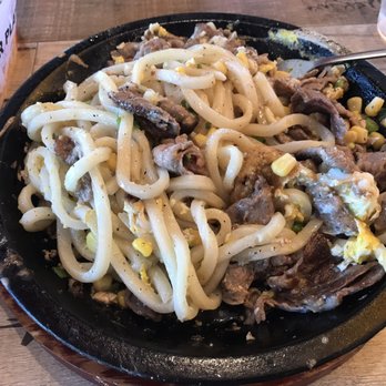 Sizzling Lunch - Beef udon after mixing - smells so good! - Steakhouses Near Me - Cupertino, California Sizzling Lunch - Beef udon after mixing - smells so good! - Steakhouses Near Me - Cupertino, California