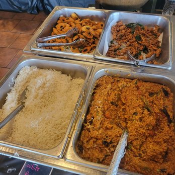 Absolute BBQ - Rice, Daal, Onion Pakora, Green Pepper Pakora - Indian Near Me - Naperville, Illinois