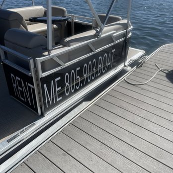Morro Bay Boat Rentals - Side of our pontoon boat - Boat Charters Near Me - Morro Bay, California Morro Bay Boat Rentals - Side of our pontoon boat - Boat Charters Near Me - Morro Bay, California