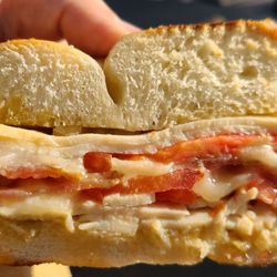 Hometown Coffee & Juice - The Club bagel sandwich. Great sandwich!