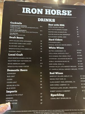 Menu photo 2 Iron Horse Restaurant Kanab, UT
