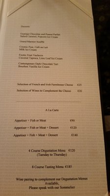 Menu photo 4 Patrick Guilbaud Restaurant Dublin, D Menu photo 4 Patrick Guilbaud Restaurant Dublin, D