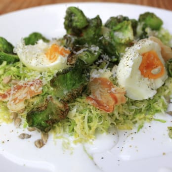 Roberta's - brussels sprouts with egg, pancetta, and buttermilk - Pizza Near Me - Brooklyn, New York Roberta's - brussels sprouts with egg, pancetta, and buttermilk - Pizza Near Me - Brooklyn, New York