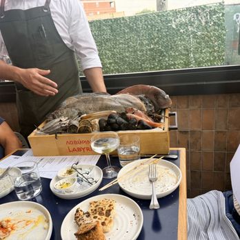 Andros Taverna - Fresh fish options and lots of empty plates - Greek Near Me - Chicago, Illinois