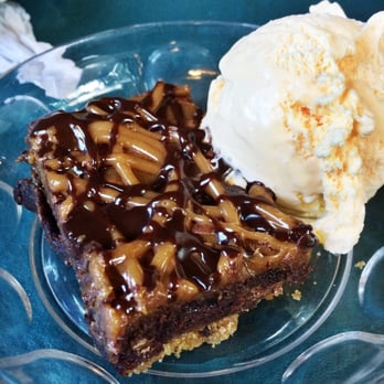 The Brownstone Inn - Salted caramel brownie on pretzel crust with vanilla ice cream :) - American Near Me - Au Train, Michigan The Brownstone Inn - Salted caramel brownie on pretzel crust with vanilla ice cream :) - American Near Me - Au Train, Michigan