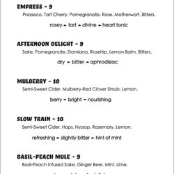 The AM/PM Bar - Cocktail Menu