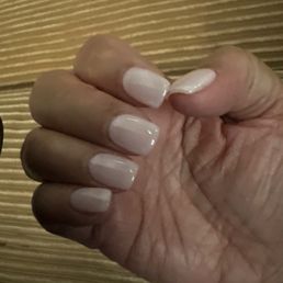 Milky nails w/a pink tint. Milky nails w/a pink tint.
