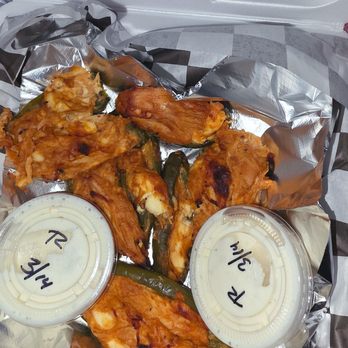 Barbecue And Bourbon - Jalapeño poppers. Don't be fooled by the look. They're good!! Very flavorful - Barbeque Near Me - Speedway, Indiana