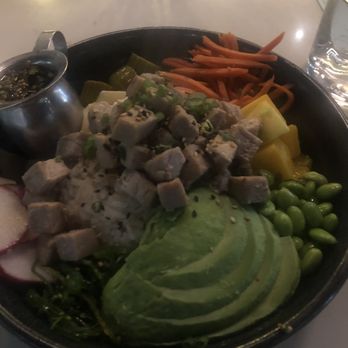 Whiskey Bird - Poke bowl with seared tuna (avocado, mango, edamame, rice, carrots, pickles and other veggies! Sooooooooooooo good! My favvvvvvvv - New American Near Me - Atlanta, Georgia Whiskey Bird - Poke bowl with seared tuna (avocado, mango, edamame, rice, carrots, pickles and other veggies! Sooooooooooooo good! My favvvvvvvv - New American Near Me - Atlanta, Georgia