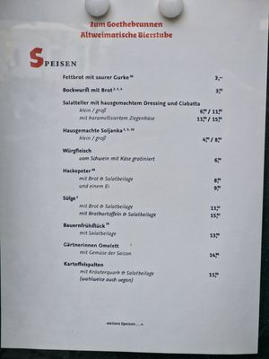 Menu photo 2 Zum Goethebrunnen Weimar, TH Menu photo 2 Zum Goethebrunnen Weimar, TH
